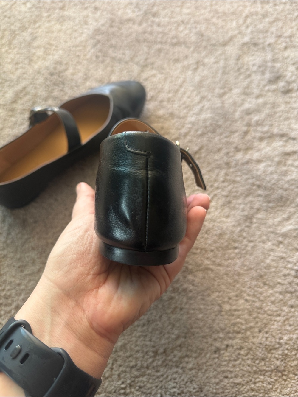 Madewell Black Grommet Mary Jane Flats - Size 7 - Picture 3 of 8